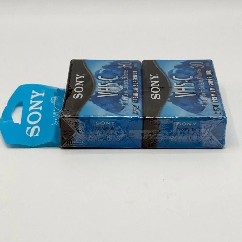 New SONY VHS-C Video Tapes 30 Minute Premium Sealed Pack of 2 // TC-30VHGF